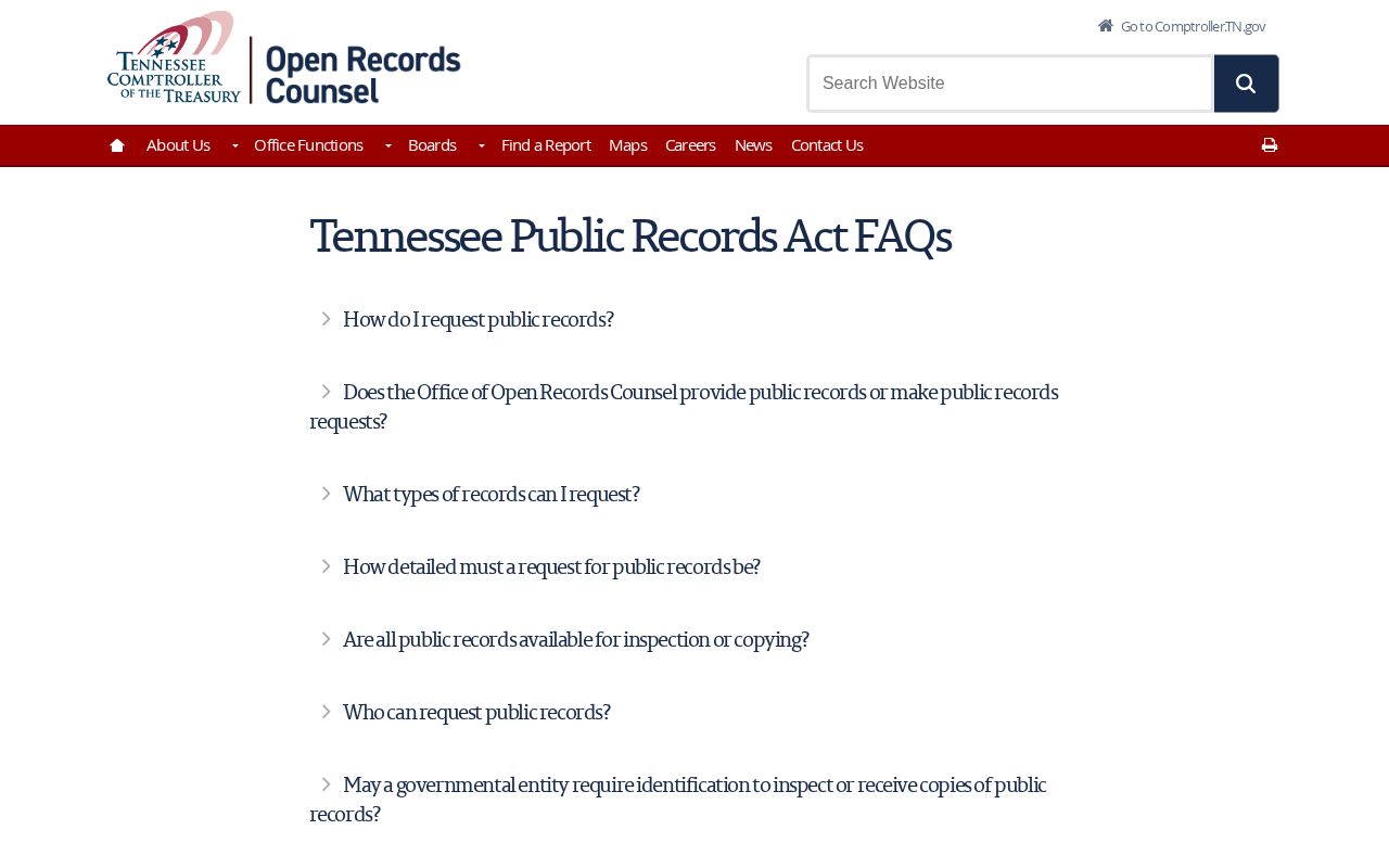 Tennessee public records guidance used for Lincoln County arrest record requests